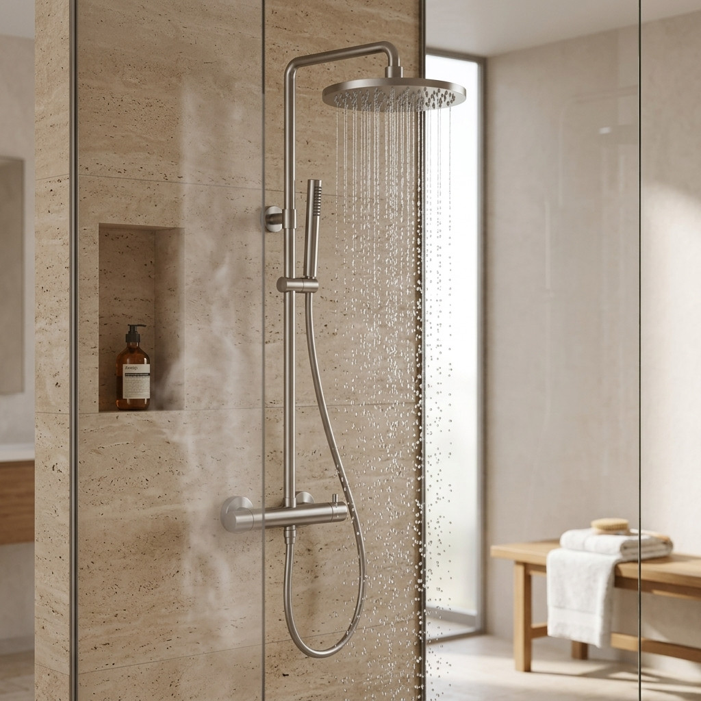Aquanello Eterna Thermostatic Shower Column 25 cm Rain Shower Stainless Steel ET-S-SET10-5-02
